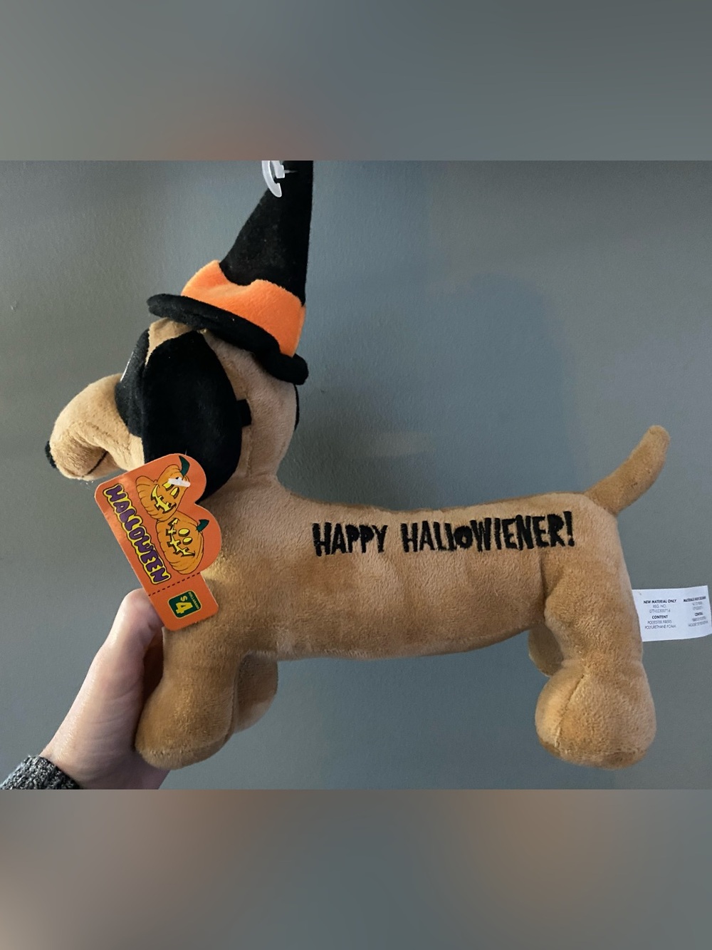 Halloween Dachshund Plush - "Happy Hallowiener" NWT
